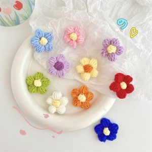 Handmade Wool Crochet Cute Little Flower X Brooch | Brooches Brooches Brooches