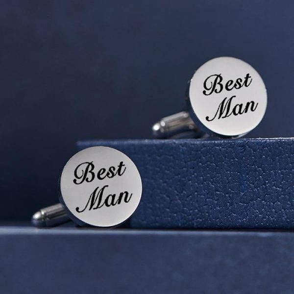 High Quality Custom Name Date Stainless Steel Cufflinks Personalized Metal Cuff Links For Men Wedding Jewelry | Men’s Cuff Links Jewelry Men's Cuff Links