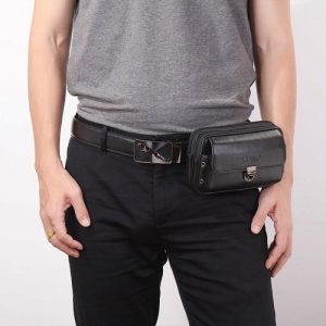 Horizontal And Vertical Leather Belt Mobile Phone Bag | Waist Bag’s Bags Waist Bag's