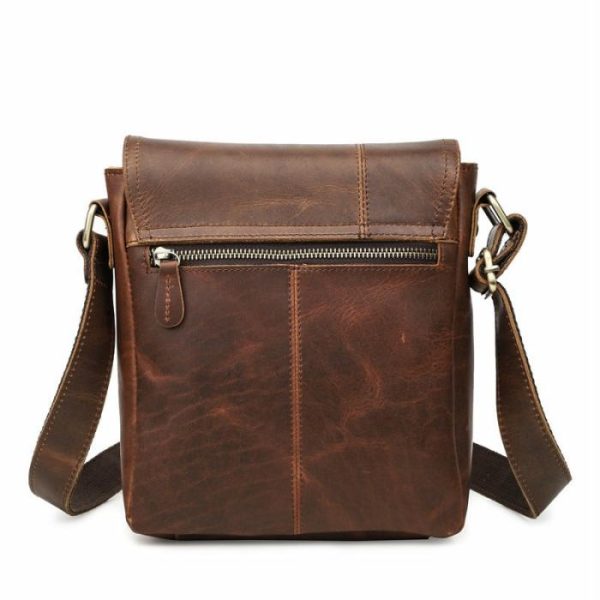 Horse Cowhide European And American Trendy Men’s Shoulder Messenger Bag | Crossbody Bag’s Bags Crossbody Bag's