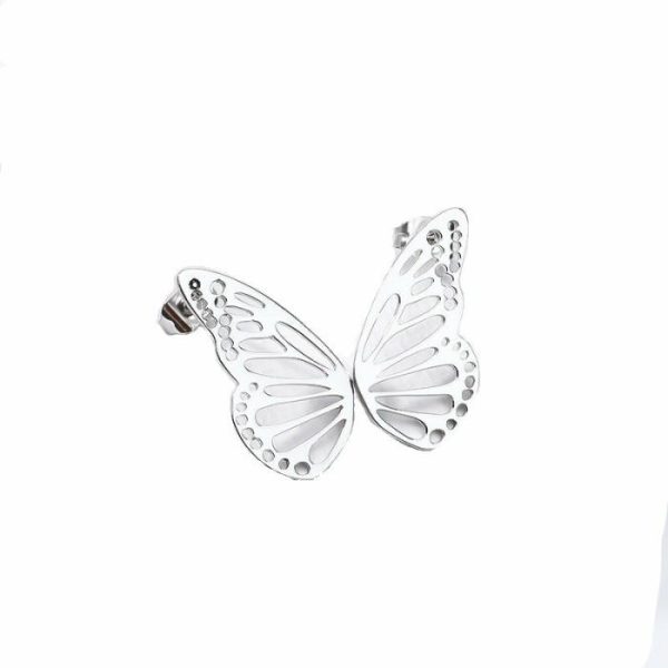 Korean Style Simple Butterfly Studs Stainless Steel Hollow | Earrings Earrings Earrings