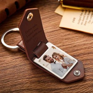 Leather Photo UV Color Printed Keychain | Keychains Jewelry Keychains