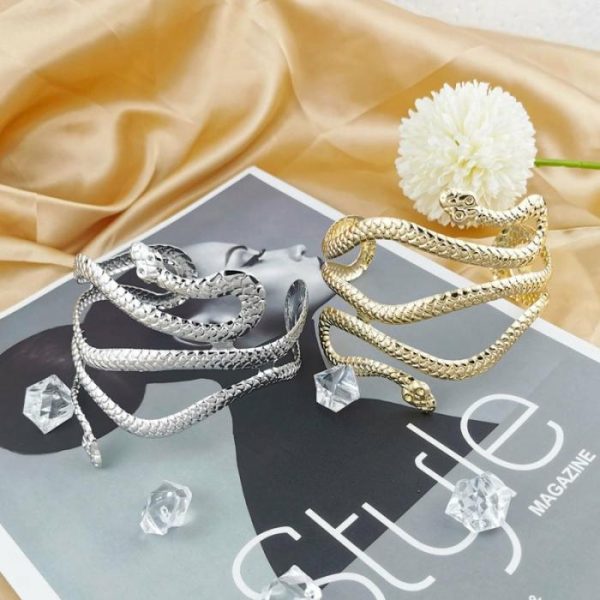 Metal Exaggerated Snake Shaped Wrapped Armband | Bracelets & Bangels Bracelets & Bangels Bracelets & Bangels