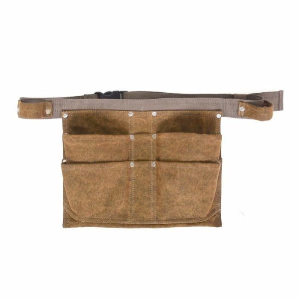 Multifunctional Mud Color Wear-resistant Waterproof Waxed Canvas Tool Fanny Pack | Waist Bag’s Bags Waist Bag's