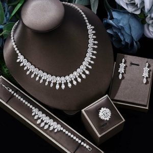 Necklace Bracelet Ring Earring Set Of Four | Fashion Jewelry Sets Fashion Jewelry Sets Fashion Jewelry Sets