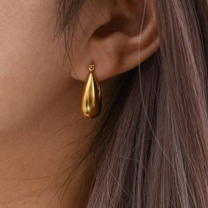 New Stainless Steel Hollow Glossy Thick U-shaped Earrings | Earrings Earrings Earrings