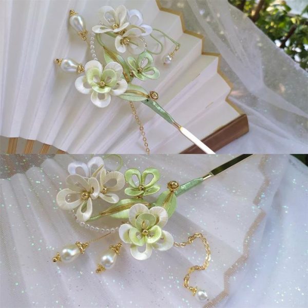 Non-legacy Flower-wrapped Hairpin Finished Product Creative Antique Hair Plate Handmade Jewelry Hanfu Cheongsam Ming Brooch | Brooches Brooches Brooches