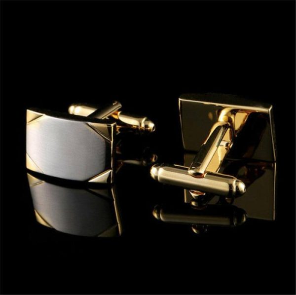 Real Gold Plating Two-color French Cufflinks Business Wedding Shirt Cufflinks | Men’s Cuff Links Jewelry Men's Cuff Links