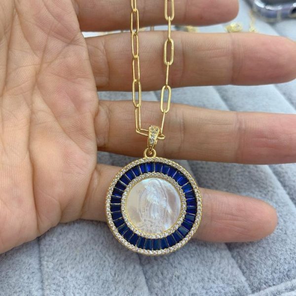 Round Zircon White Shell Pendant Clavicle Chain Necklace | Necklace & Penddants Jewelry Necklace & Penddants