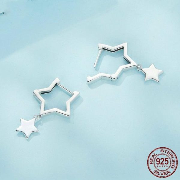 S925 Sterling Silver Five-pointed Star Ear Clip | Earrings Earrings Earrings