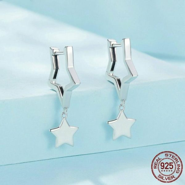 S925 Sterling Silver Five-pointed Star Ear Clip | Earrings Earrings Earrings