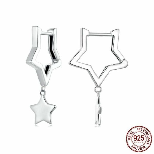 S925 Sterling Silver Five-pointed Star Ear Clip | Earrings Earrings Earrings