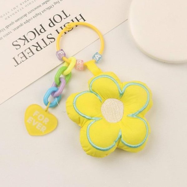 Sun Flower Pendant Mirror Keychain Adorable Girl Heart | Keychains Jewelry Keychains