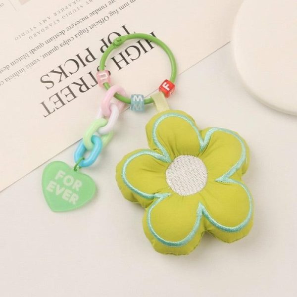 Sun Flower Pendant Mirror Keychain Adorable Girl Heart | Keychains Jewelry Keychains