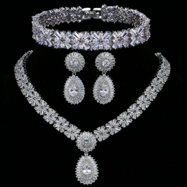 Temperament Fashion Bride Round Zircon Wax Inlaid Jewelry | Fashion Jewelry Sets Fashion Jewelry Sets Fashion Jewelry Sets