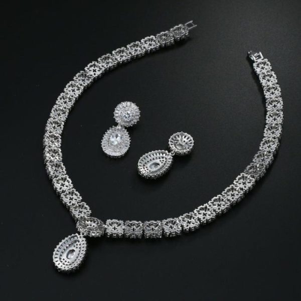 Temperament Fashion Bride Round Zircon Wax Inlaid Jewelry | Fashion Jewelry Sets Fashion Jewelry Sets Fashion Jewelry Sets