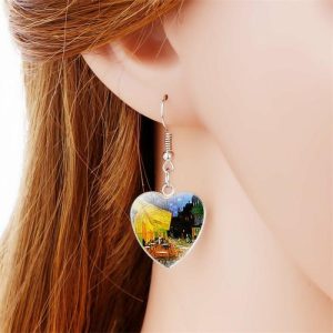 Van Gogh Self-portrait Flower-de-Luce Famous Painting French Ear Hook | Body Jewelry Body Jewelry Body Jewelry