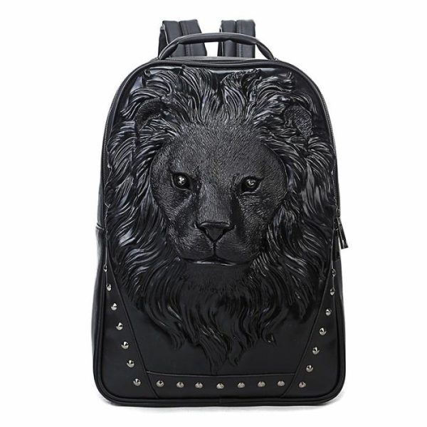 Waterproof punk embossed animal lion head backpack | Waist Bag’s Bags Waist Bag's