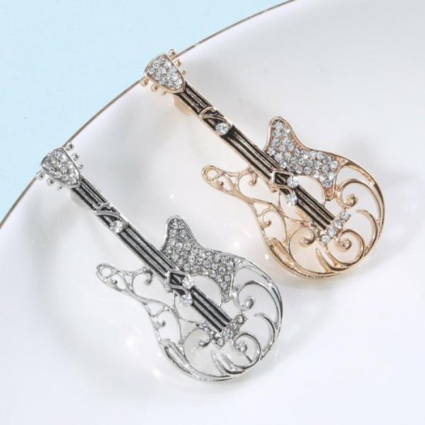 Women’s Vintage And Versatile Diamond Guitar-shaped Brooch | Brooches Brooches Brooches