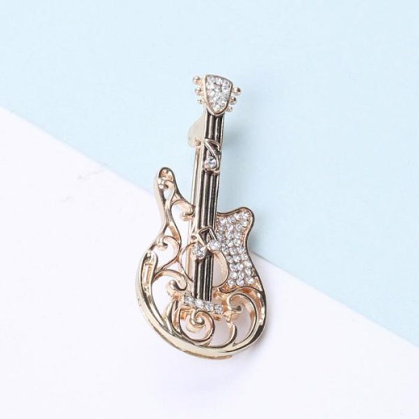 Women’s Vintage And Versatile Diamond Guitar-shaped Brooch | Brooches Brooches Brooches