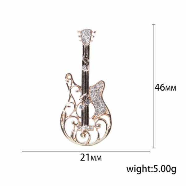 Women’s Vintage And Versatile Diamond Guitar-shaped Brooch | Brooches Brooches Brooches