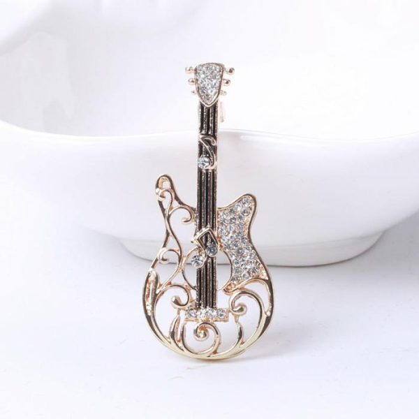 Women’s Vintage And Versatile Diamond Guitar-shaped Brooch | Brooches Brooches Brooches