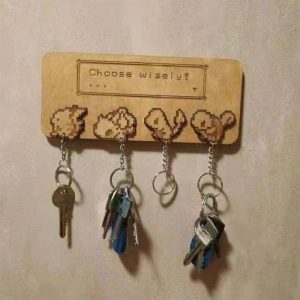 Wooden Wall Hanging Keychain Cartoon Characters | Keychains Jewelry Keychains