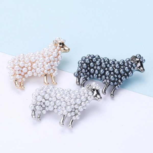 Wuli&baby 2-color Pearl Sheep Brooches For Women Unisex Lovely Animal Party Casual Brooch Pins Gifts | Brooches Brooches Brooches