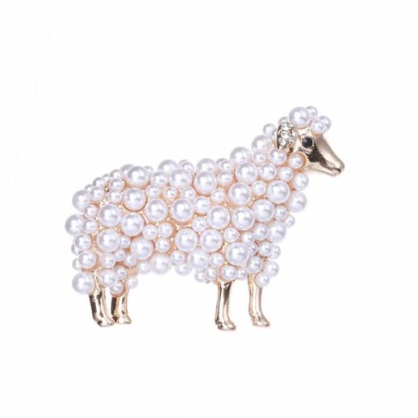 Wuli&baby 2-color Pearl Sheep Brooches For Women Unisex Lovely Animal Party Casual Brooch Pins Gifts | Brooches Brooches Brooches