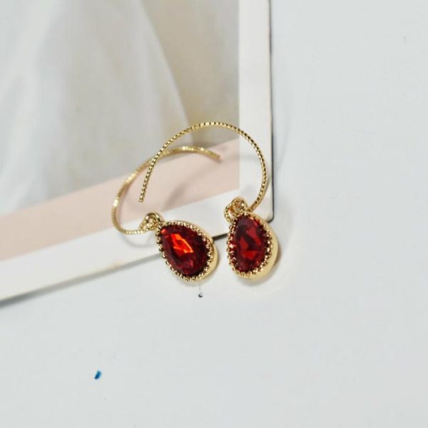 Red Large Pigeon Blood Red Gemstone Earrings | Body Jewelry Body Jewelry Body Jewelry