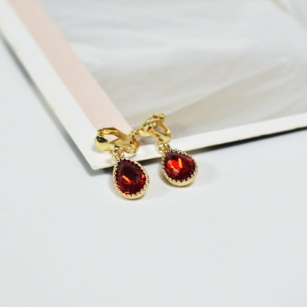 Red Large Pigeon Blood Red Gemstone Earrings | Body Jewelry Body Jewelry Body Jewelry