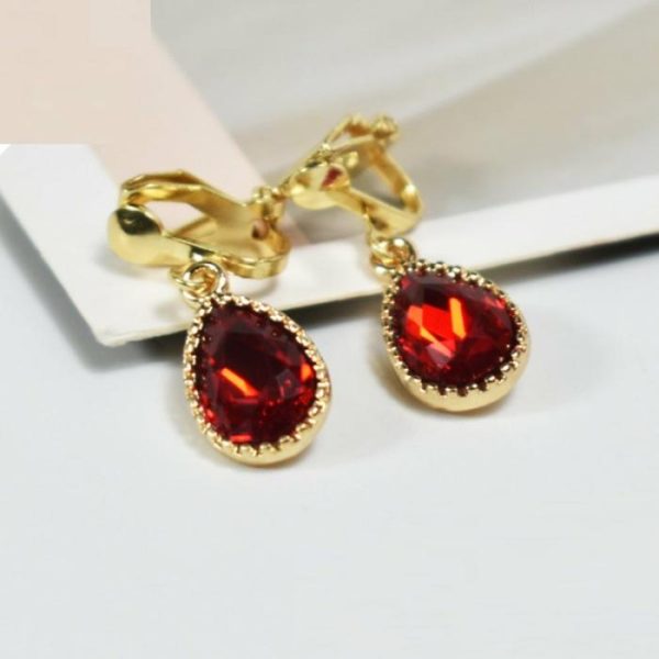 Red Large Pigeon Blood Red Gemstone Earrings | Body Jewelry Body Jewelry Body Jewelry