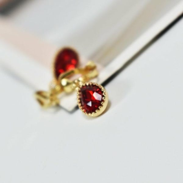 Red Large Pigeon Blood Red Gemstone Earrings | Body Jewelry Body Jewelry Body Jewelry