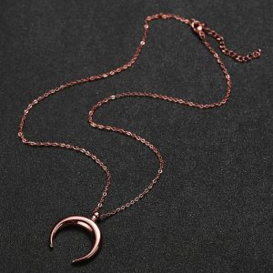 Minimalist Style Stainless Steel Horn Moon Pendant Necklace | Necklace & Penddants Jewelry Necklace & Penddants